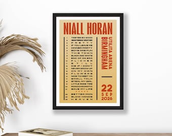 Nial Horan 2026 UK Tour Setlist Poster Print – Gigs Concert Arena Gift