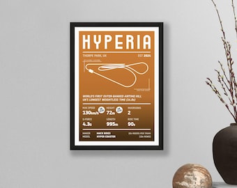 Hyperia Thorpe Park Poster Print – Roller Coaster Stats Layout