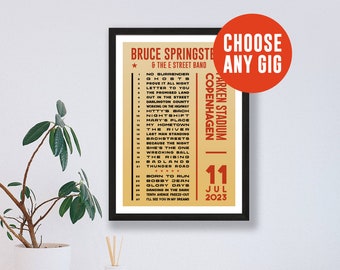 Any Setlist Custom Poster Print – Choose Gig Concert Tour – Live Band Retro Vintage Design Set List Gift