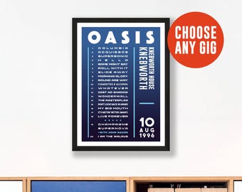 Custom Concert Setlist Print – Band Gig Retro Poster Design