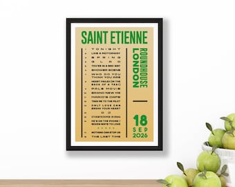 Saint Etienne 2026 UK Tour Setlist Poster Print – Gigs Concert Live Gift