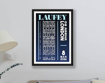 Laufey 2026 UK Tour Setlist Poster Print – Gigs Concert Arena Live Gift