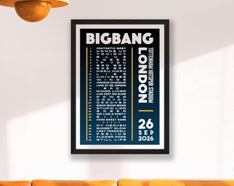 BIGBANG 2026 UK Setlist Poster Print – Tottenham Concert Live Gift