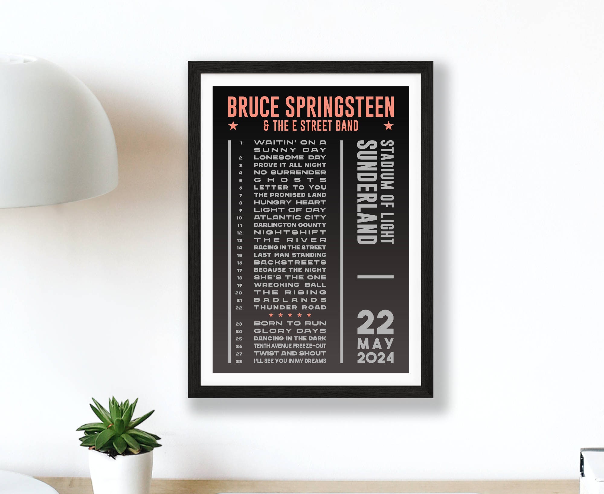 Bruce Springsteen Cardiff May 2024 Replica Setlist