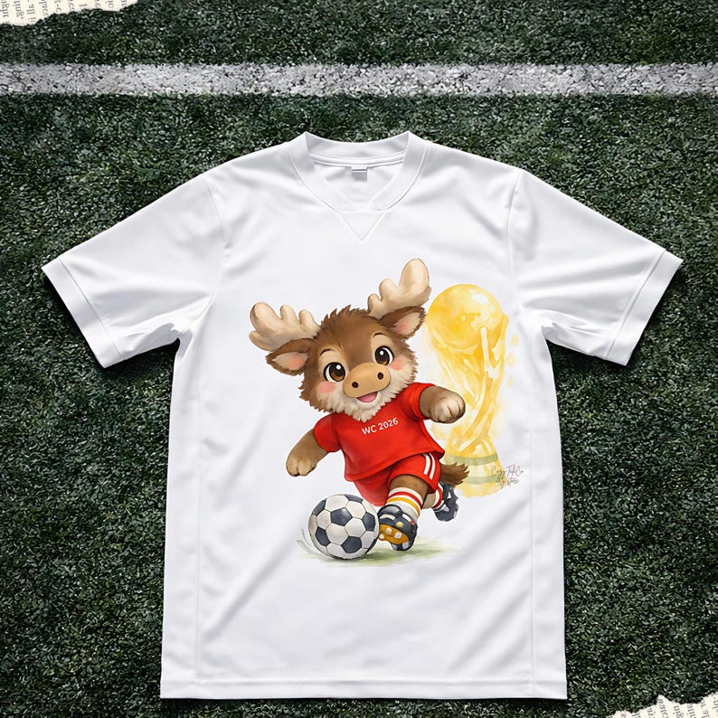 World Cup 2026 Cute Animal Soccer PNG Bundle | Storybook Football Animals Clipart | WC Eagle Moose Jaguar Mascot Design PNG, Tshirt Mockup