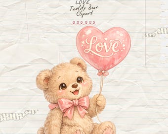Valentijnsbeer png, liefdeshartbeer png, Valentijnsbeer png, schattige teddyliefhebber png, roze strik valentijnshart png, trendy valentijnskaart png