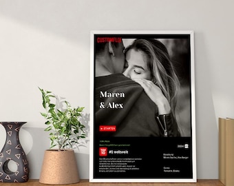 Personalized Cover for Couples – Netflix-Style Movie Poster – Wedding and Anniversary Gift