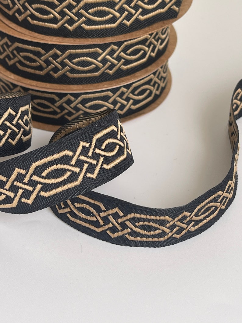 Medieval Ribbon Patterns Medieval Braid Celtic Braid Pattern Medieval Ribbon 20 Mm Black and ...