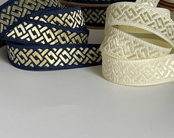 medieval braid Celtic braid 16 mm embroidered ribbon jacquard medieval border woven 16 mm