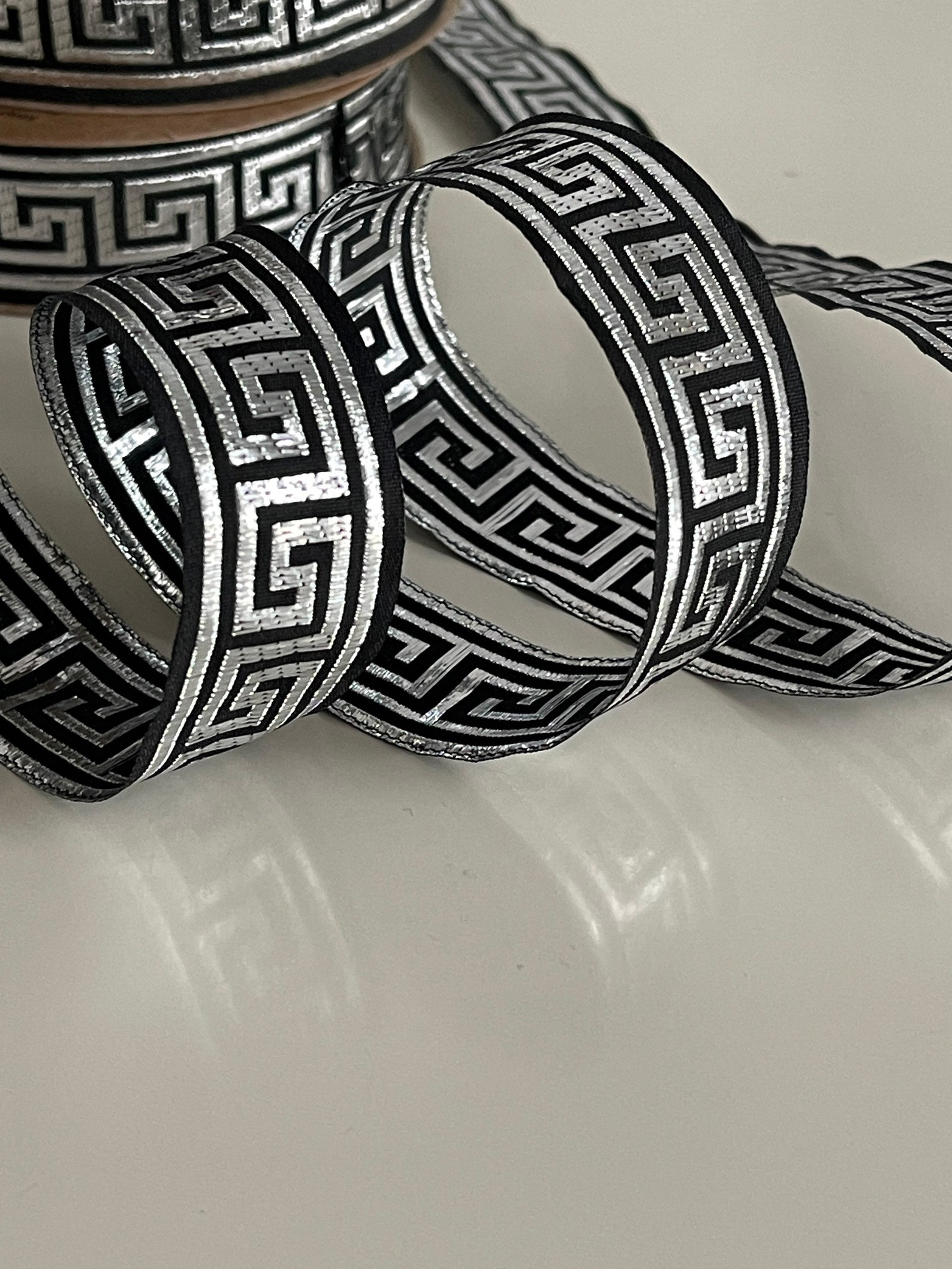 Jacquard Braid With Greek Key Pattern, Medieval Ribbon, 25 Mm ...