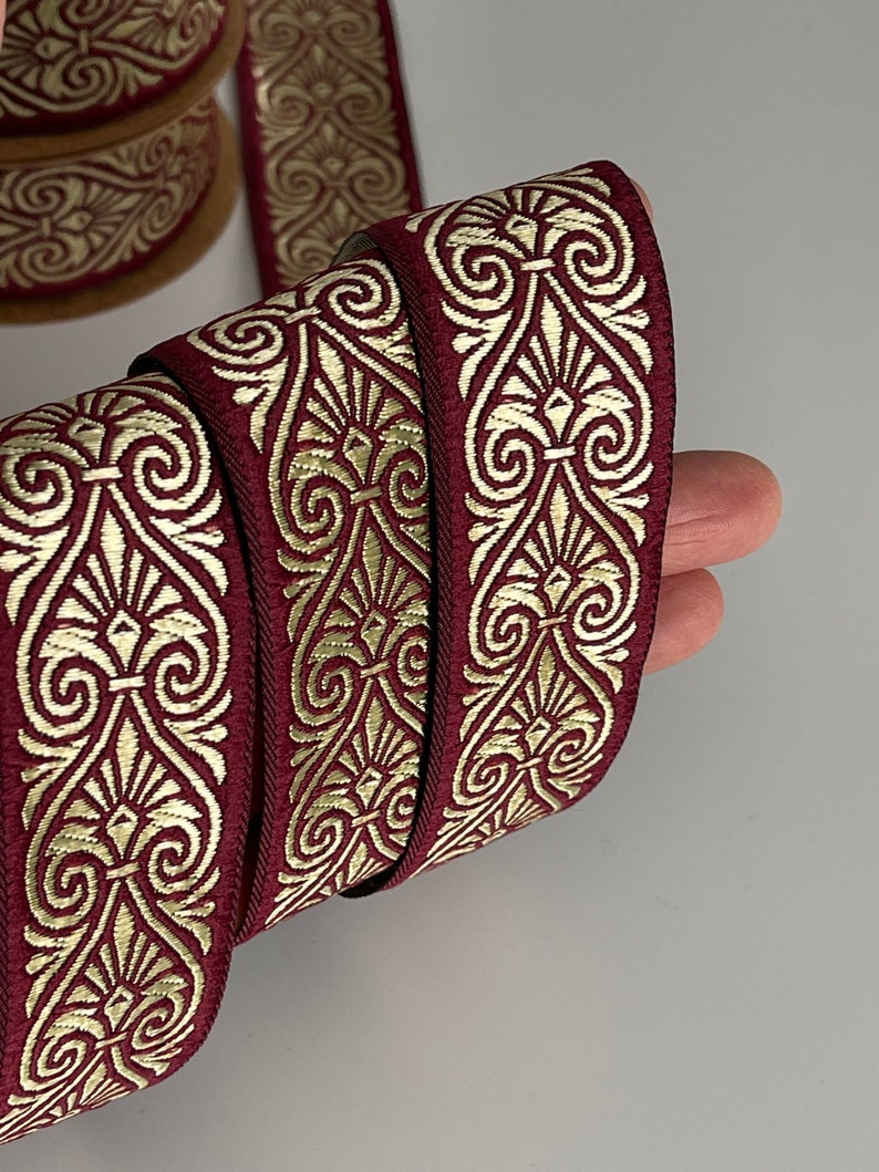 Medieval Ribbon Patterns Medieval Braid 35 Mm Oriental Heart Embroidered Jacquard Ribbon ...