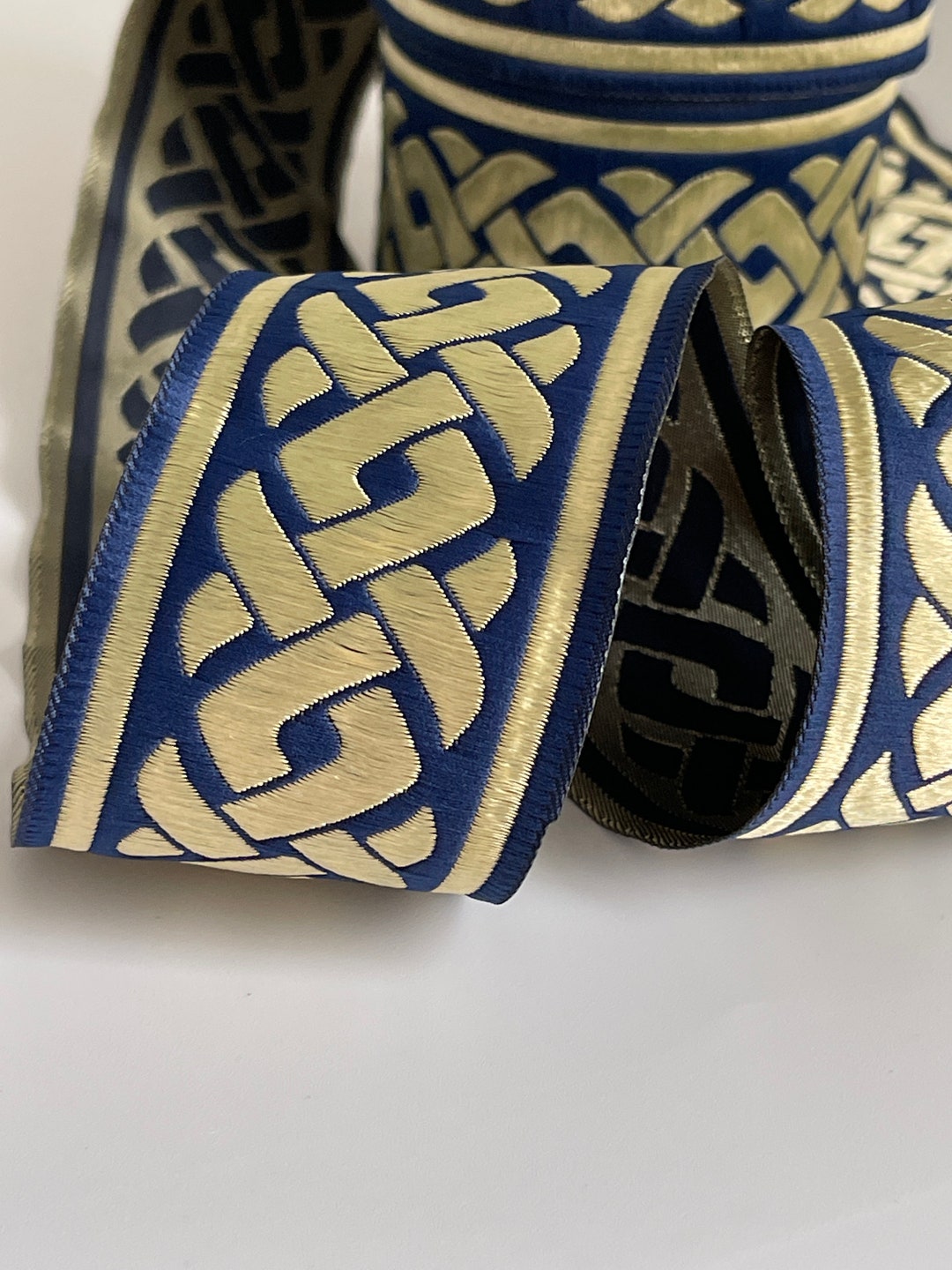Medieval Jacquard Embroidered Theatrical Ribbon With Celtic Braid Motif ...