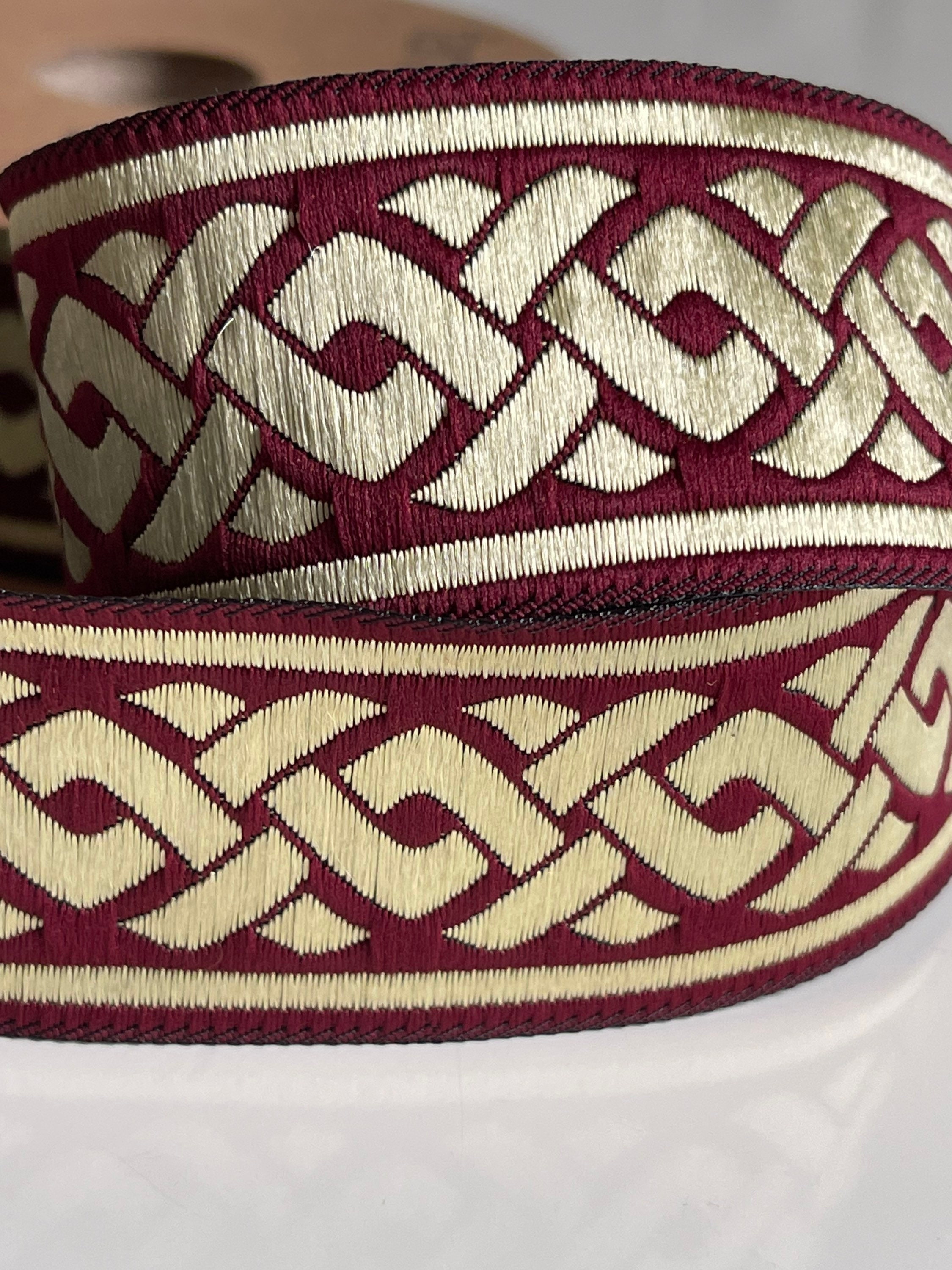 Medieval Ribbon Patterns Medieval Burgundy and Gold Braid Theatrical Ribbon Celtic Braid Pattern ...