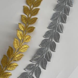 Silver braided iron-on ribbon decorative ribbon braid pattern to stick on gold braid ribbon 35 mm gold iron-on decorative ribbon