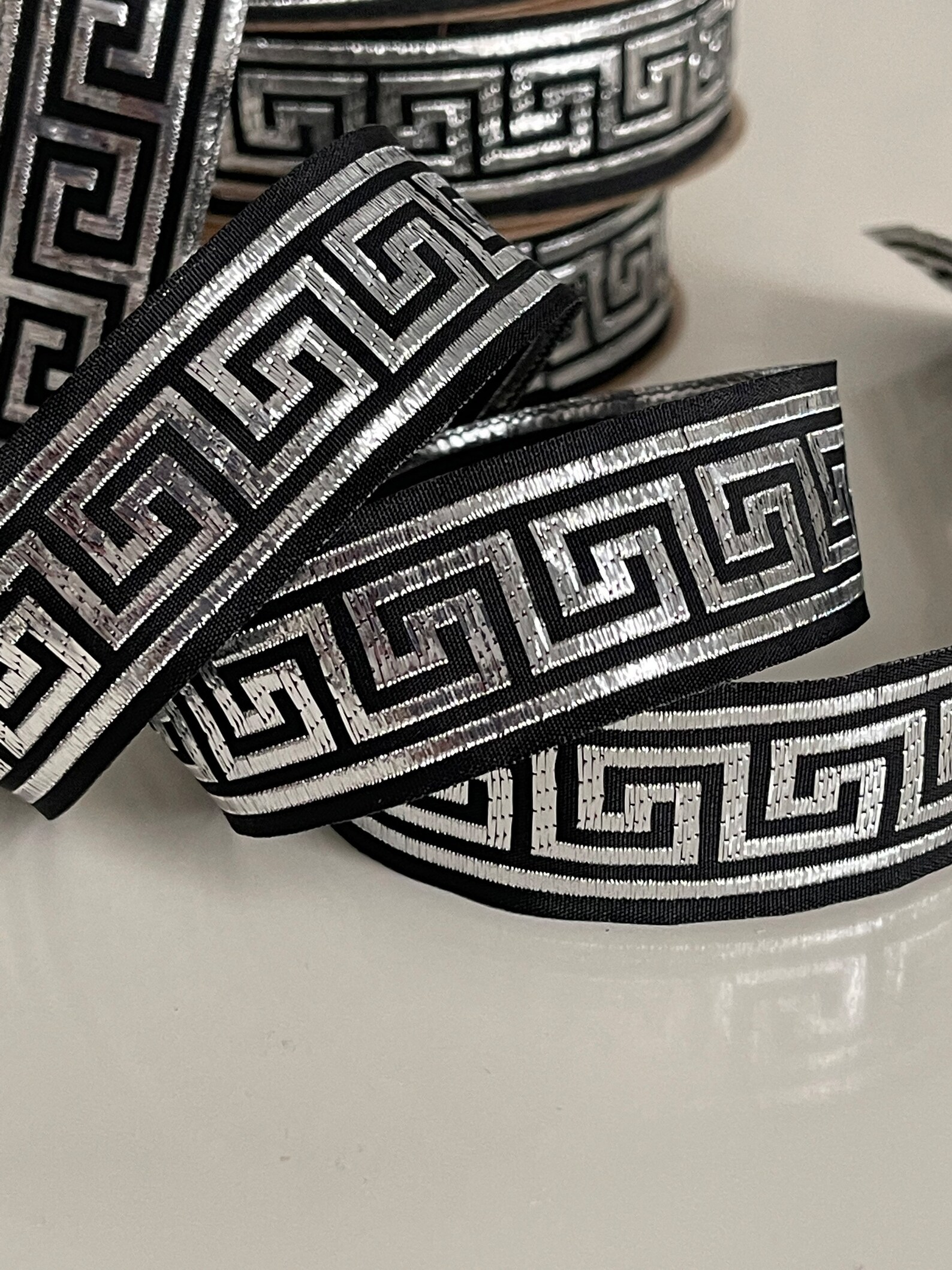 Jacquard Braid With Greek Key Pattern, Medieval Ribbon, 25 Mm ...
