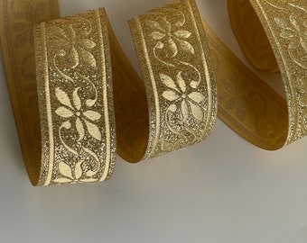 Medieval braid violet pattern theatrical ribbon medieval border woven jacquard 35 mm metallic gold medieval braid