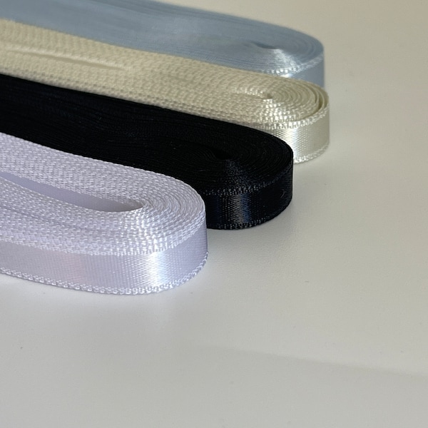 Satin ribbon 10 mm wide satin ribbon 10 meters blue or black or ecru or white