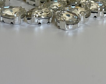 Rhinestone beads for sewing glass beads fine rhinestone shape for craft creation glass rhinestone beads with silver base