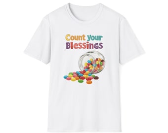 Count Your Blessings T-Shirt: Inspirational Ring-Spun Cotton Tee