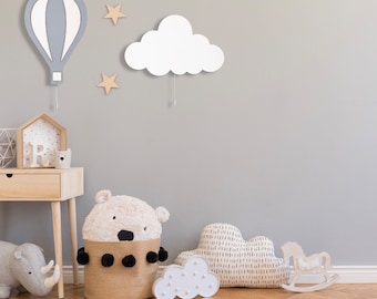 HOT AIR BALLOON Light | | Wooden wall mounted | Led lights Decor for Nursery Rooms | Children Bedside Lamp | Baby Shower gift