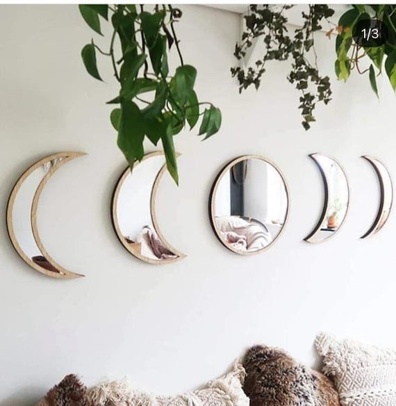 Moon Shape Mirrors Wall Decoration Nursery Unbreakable Mirror 