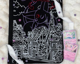 Custom TCG Trading Card Binder | Side Loading Pokemon Card Album | Collector Binder for Sleeved Cards | Hand Drawn Vinyl or Full Color DTF