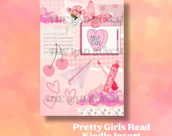 Wkładka do Kindle'a „Piękne dziewczyny czytają” | Czytnik e-booków | Wkładka do etui | Czytnik Kindle | Prezent dla czytelnika Kindle | Wkładka papierowa | Miłośnik książek | W kratkę |