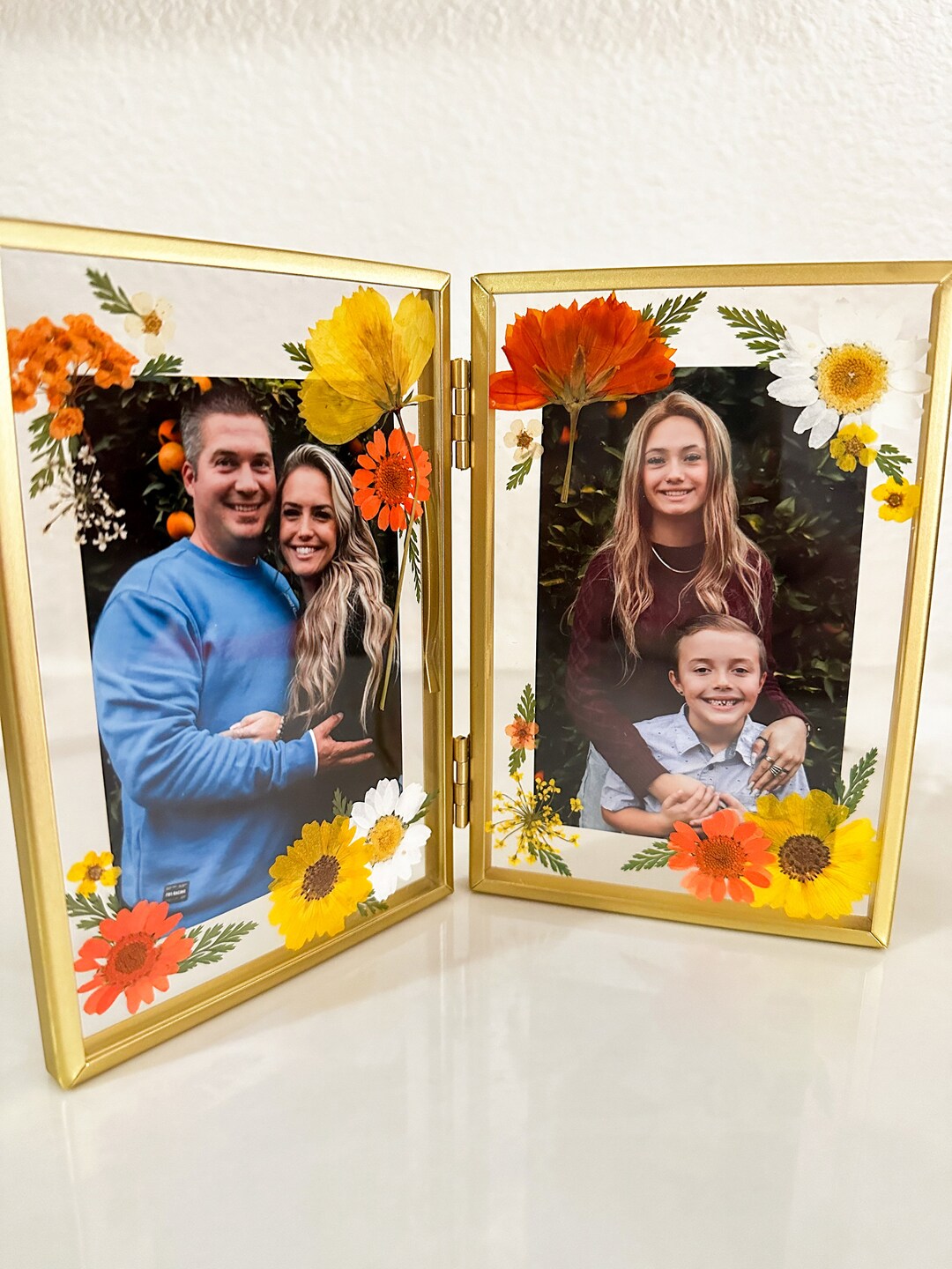Pressed Flower Photo Frame Flower Frame Custom Photo Frame Etsy