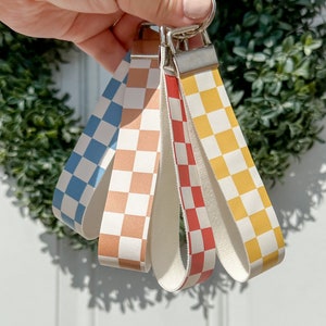 lv checkered keychain