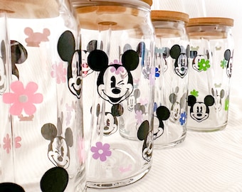 Mickey Mouse Glass Can | Gift | Disney Lover | Disneyland | Disney House Decor | Disney Gift