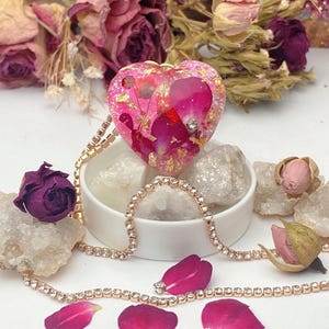 Real Roses Heart Pendant Valentines Day Gift For Her