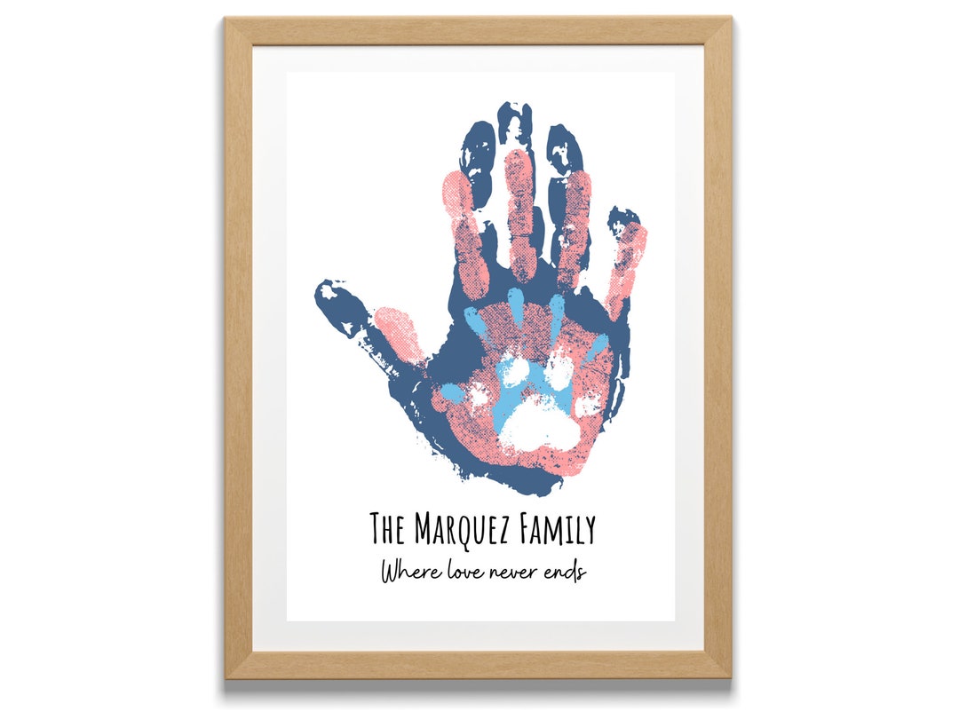 Custom Family Handprint Digital Art With Own Names - Etsy