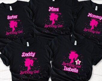 Girl Doll Star birthday shirt, Custom Birthday Girl Shirt, Mommy of the Birthday, Bday Family Matching Shirt, Personalized Birthday Tee