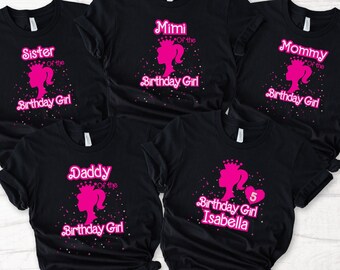 Girl Doll birthday shirt, Custom Birthday Girl Shirt, Mommy of the Birthday, Bday Family Matching Shirt, Personalized Birthday Tee