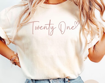 Comfort colors 21st Birthday tshirt, Hello 21 shirt, Hello Twenty One Vintage 2003 21st Birthday Crewneck 21st Birthday Gift, twenty one