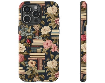 Vintage Book Lover Phone Cover fit for iPhone 15 Pro Max, 14 Plus, 13, 12, 11, XR, XS & Samsung, gift for book lover, book worm gifts