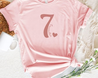 7th Birthday, Seven Year Old Birthday Gift, 7th Birthday Girl Shirt, Seventh Bday Shirt, 7th Birthday Event, Custom name birthday shirt