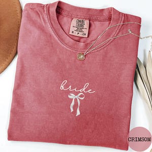 Comfort Colors® Bride Bridesmaid Shirt, Personalized Gift For Bride, Bachelorette Bride Bow Shirt, Bow Bridal Shower Gift, Future Mrs Tee
