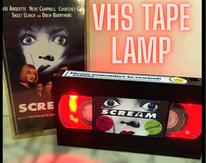 Customizable VHS Tape Lamp – Horror Movie Rental Case (Pick Your Film)