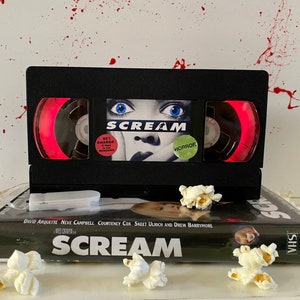Customizable - Horror VHS TAPE Lamp + matching case. You can pick the movie! Killer Unique Gift!!!