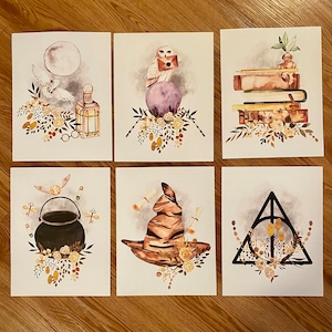 Wizard inspired Prints set -  You get all 6 prints! Great for house decor, nursery, bedroom, living room