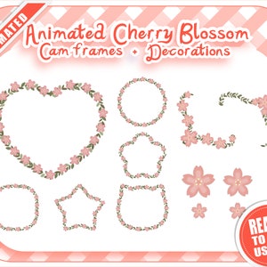 Animierte Kirschblüten CAM Rahmen und Dekorationen Pack / Twitch / Overlay / CAM Rahmen / Stream Dekoration / Instant Download / WEBM