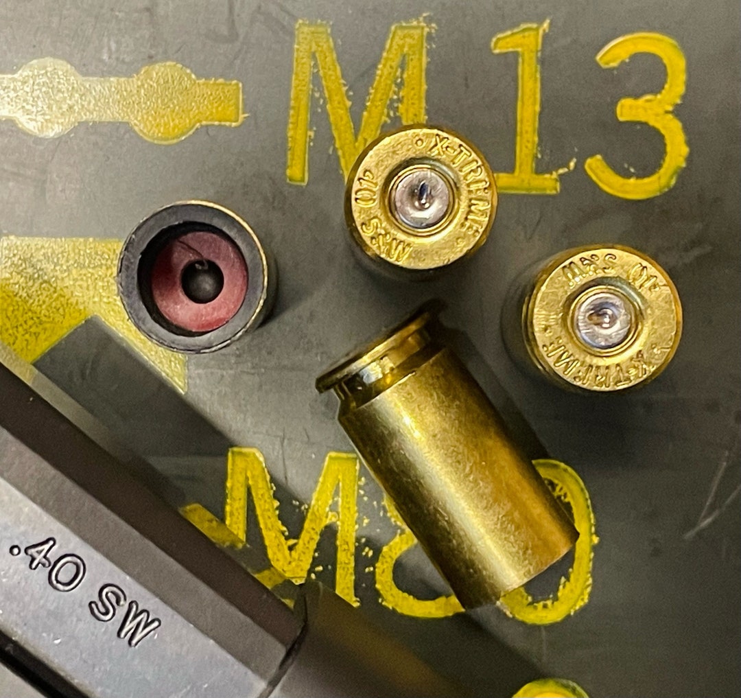 Spent Brass 40 Cal S&W Bullet Casing Valve Caps Tire Cap Set of 4 Cars