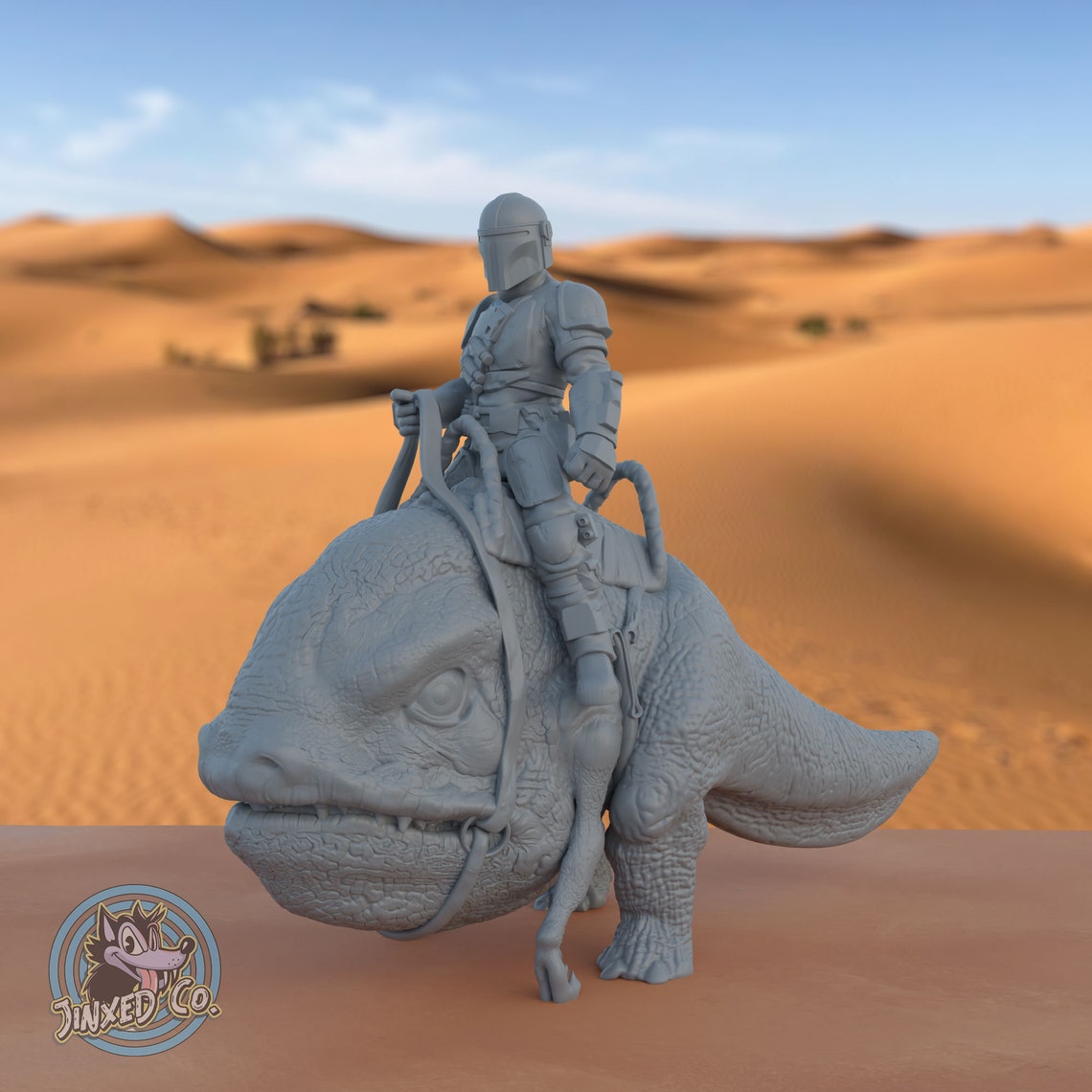 mandalorian riding blurrg funko
