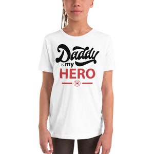 Daddy's my Hero, Bella + Canvas 3001Y Camiseta juvenil de manga corta