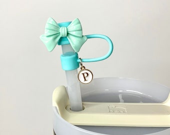 Bow Straw Top Stanley Letter Charm Straw Cover for Simple Modern 40oz Tumbler Straw Topper Custom Stanley Straw Lid Stanley Gift for Her