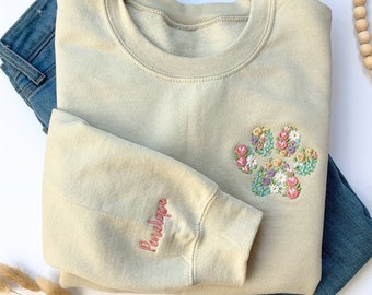 Embroidered Dog Sweatshirt for Dog Mom Gift Cat sweatshirt Cat Mom Gift Pet Name Memorial Gift Custom Dog Mama Gift Personalized Dog Gift