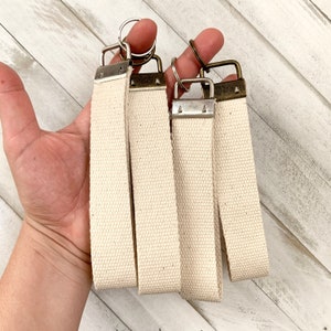 Llavero en blanco pulsera en blanco pesado algodón correas en blanco llavero en blanco para bordado llavero en blanco etiqueta de equipaje en blanco lona de algodón en blanco