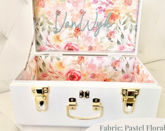 Soluzione di archiviazione personalizzata per bauli dei ricordi di nozze, idee di organizzazione per bauli di stoccaggio per pezzi decorativi da camera da letto personalizzati