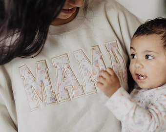 MAMA Keepsake Sweatshirt With Baby Clothes Keepsake Idea Custom